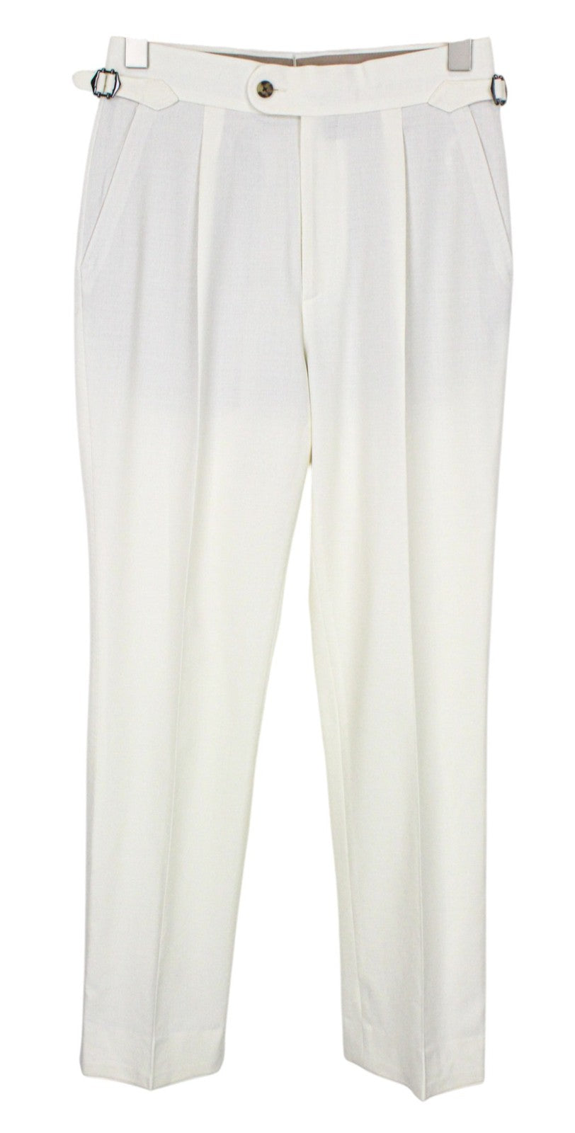 SUITSUPPLY La Spalla Men Suit UK30R Off-White Slim 2-Piece Two-Row Pure Wool