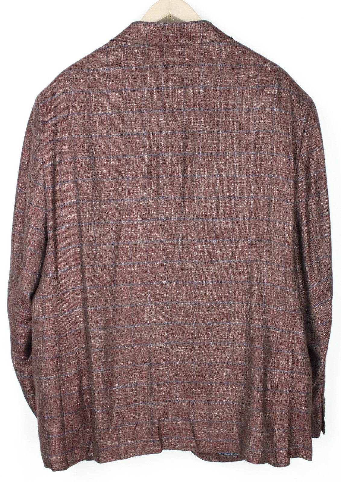 SUITSUPPLY Lazio Men Blazer UK58R Red Slim Formal Checked Half-Lined Bamboo