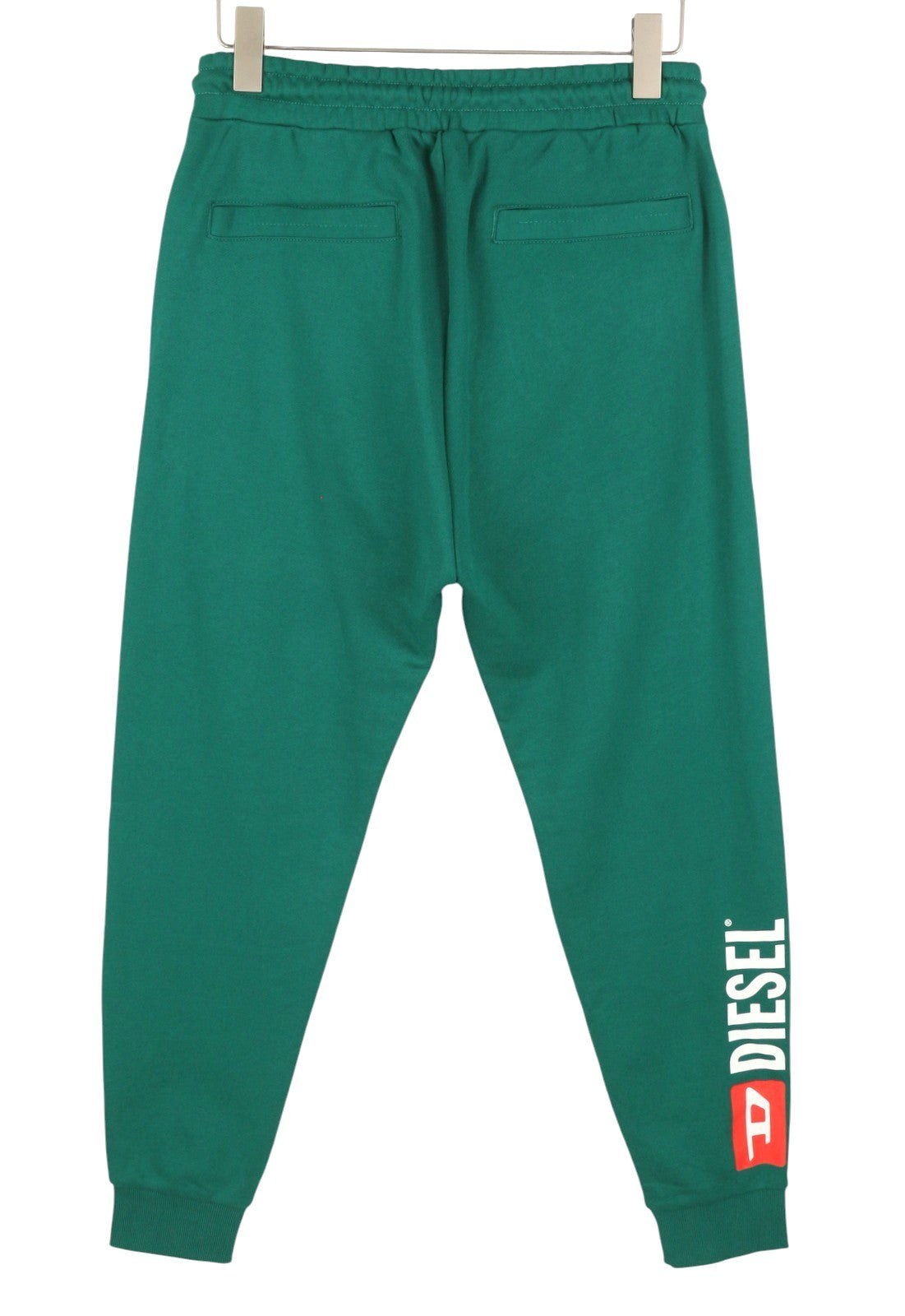 DIESEL P-Tary New D Logo Men Trousers L Green Drawstring Waist Sweatpants