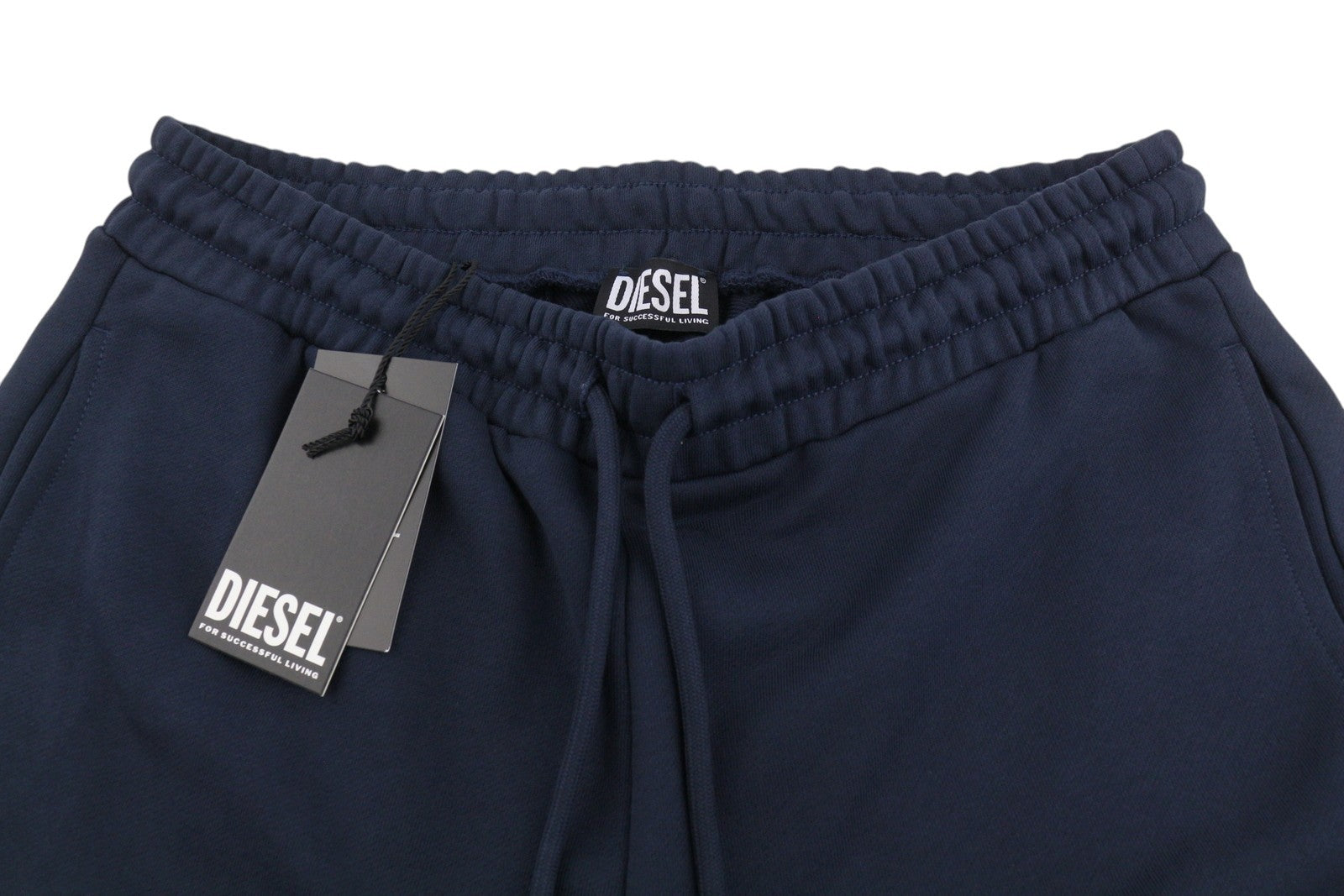 DIESEL P-Tary New D Logo Men Trousers 2XL Dark Blue Drawstring Waist Sweatpants