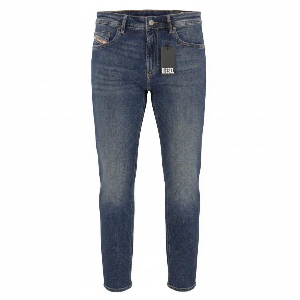 DIESEL Thommer-R RE062 Men Jeans W33/L32 Blue Whiskers Faded Slim Fit RRP175