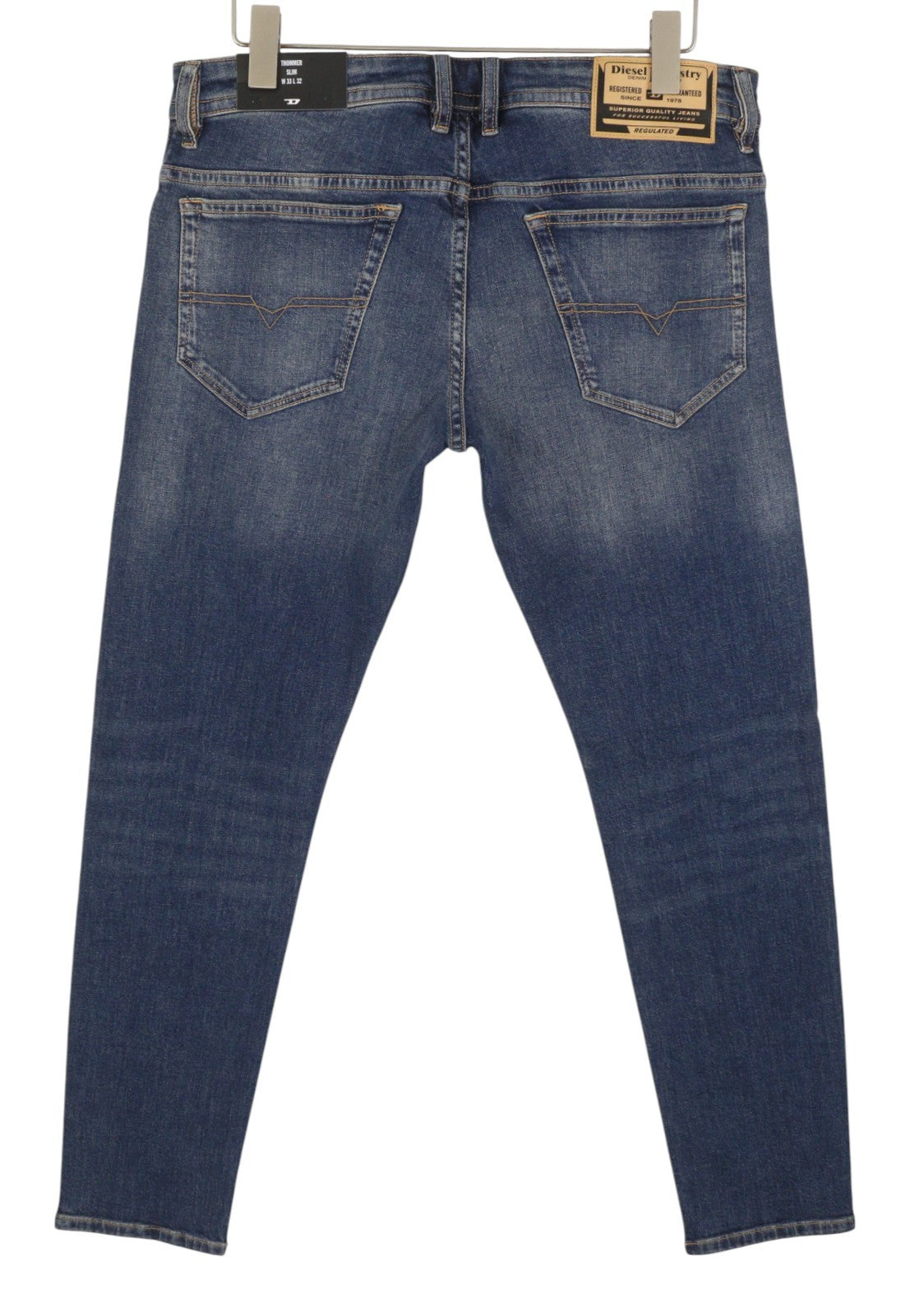 DIESEL Thommer-R RE062 Men Jeans W33/L32 Blue Whiskers Faded Slim Fit RRP175