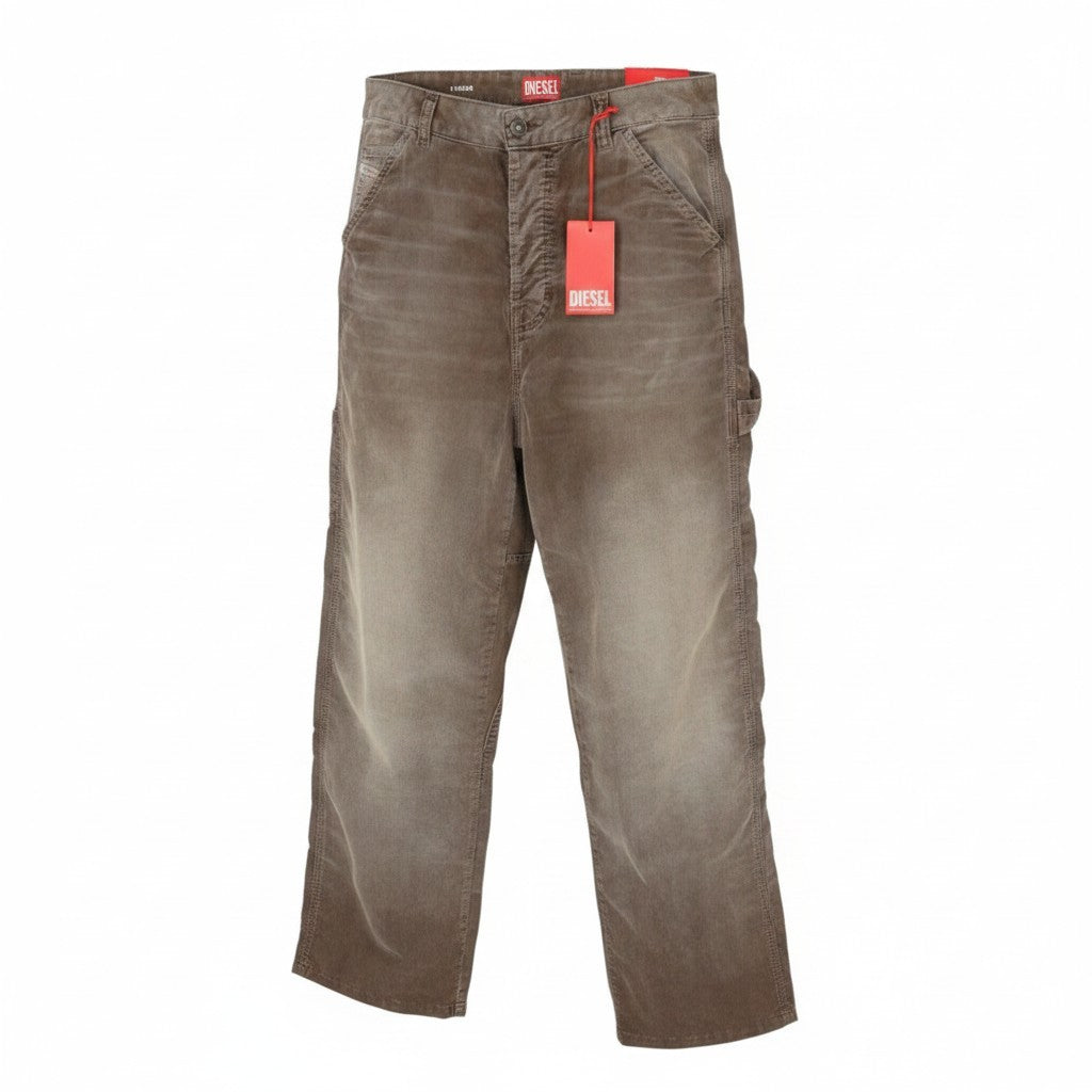 DIESEL D-Livery 068JF Men Trousers W34/L32 Loose Straight Leg Corduroy RRP275