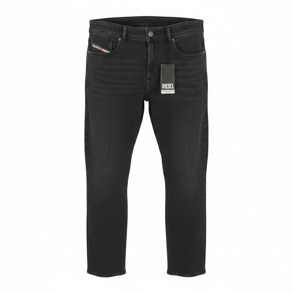 DIESEL Sleenker-R R16G9 Men Jeans W32/L30 Black Whiskers Faded Skinny RRP150