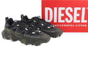DIESEL S-Prototype P1 Men Sneakers EU43 Black Leather Details Low Top RRP350