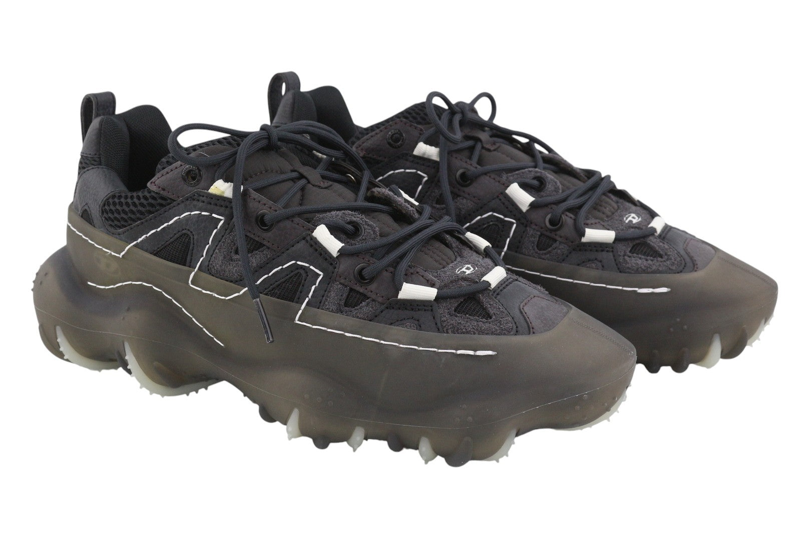 DIESEL S-Prototype P1 Men Sneakers EU43 Black Leather Details Low Top RRP350