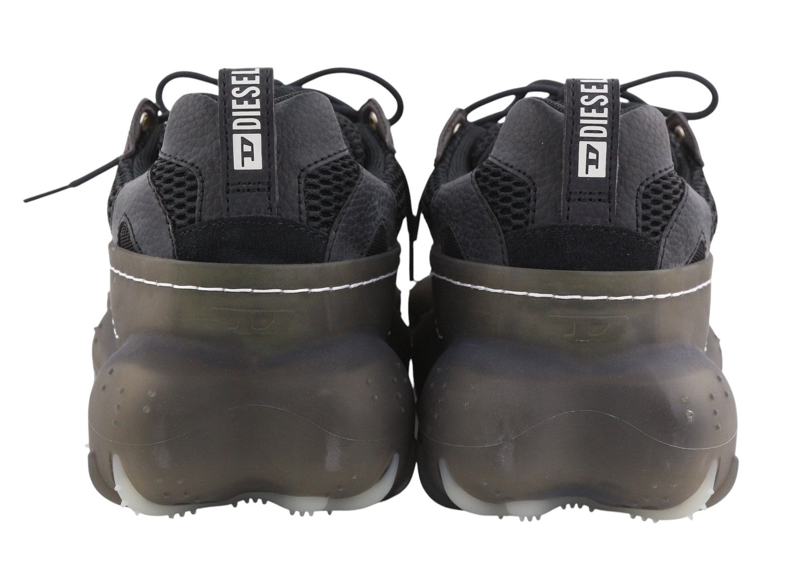 DIESEL S-Prototype P1 Men Sneakers EU43 Black Leather Details Low Top RRP350