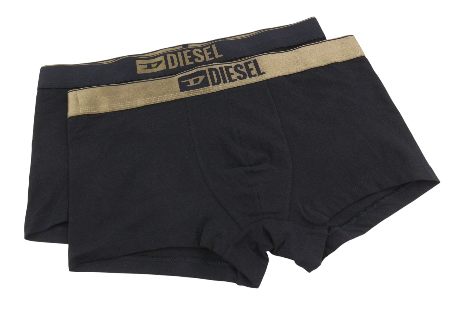DIESEL Damien-Gft-2Pack Men Underwear M Black Elastic Waist Trunk Boxers