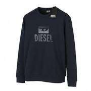 DIESEL S-Gir-Crewneck Tone On Tone Men Sweatshirt M Dark Blue Crew Neck Pull On