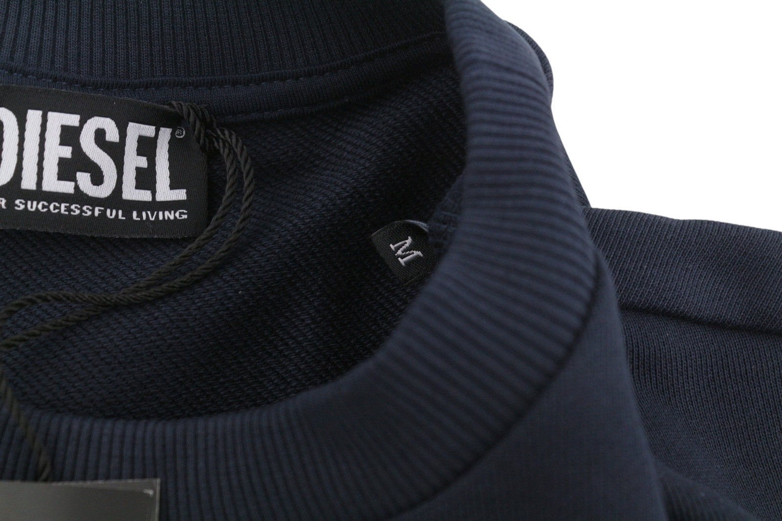 DIESEL S-Gir-Crewneck Tone On Tone Men Sweatshirt M Dark Blue Crew Neck Pull On