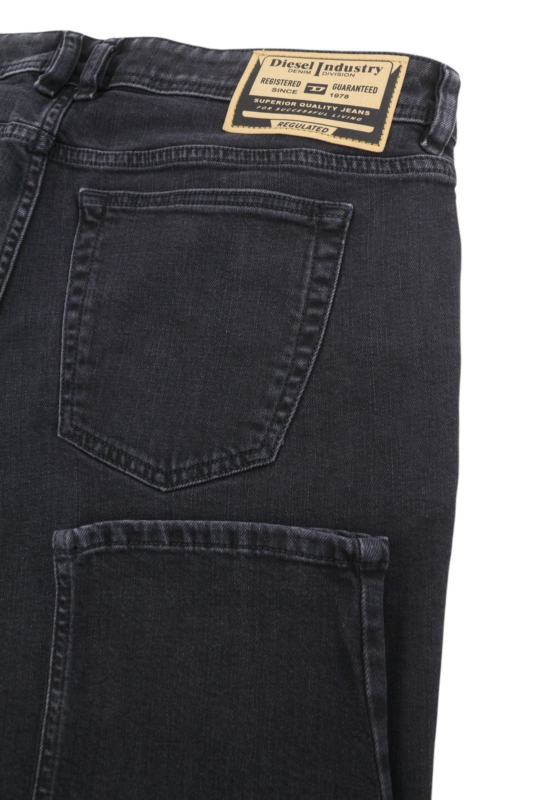 DIESEL Sleenker-R R16G9 Men Jeans W34/L30 Black Whiskers Faded Skinny RRP150