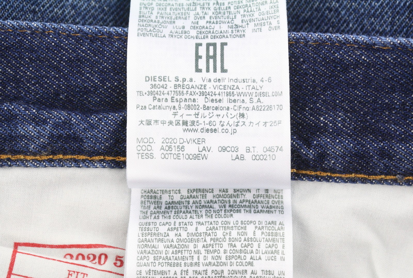 DIESEL 2020 D-Viker 09C03 Men Jeans W36/L32 Blue Faded Regular Straight RRP160