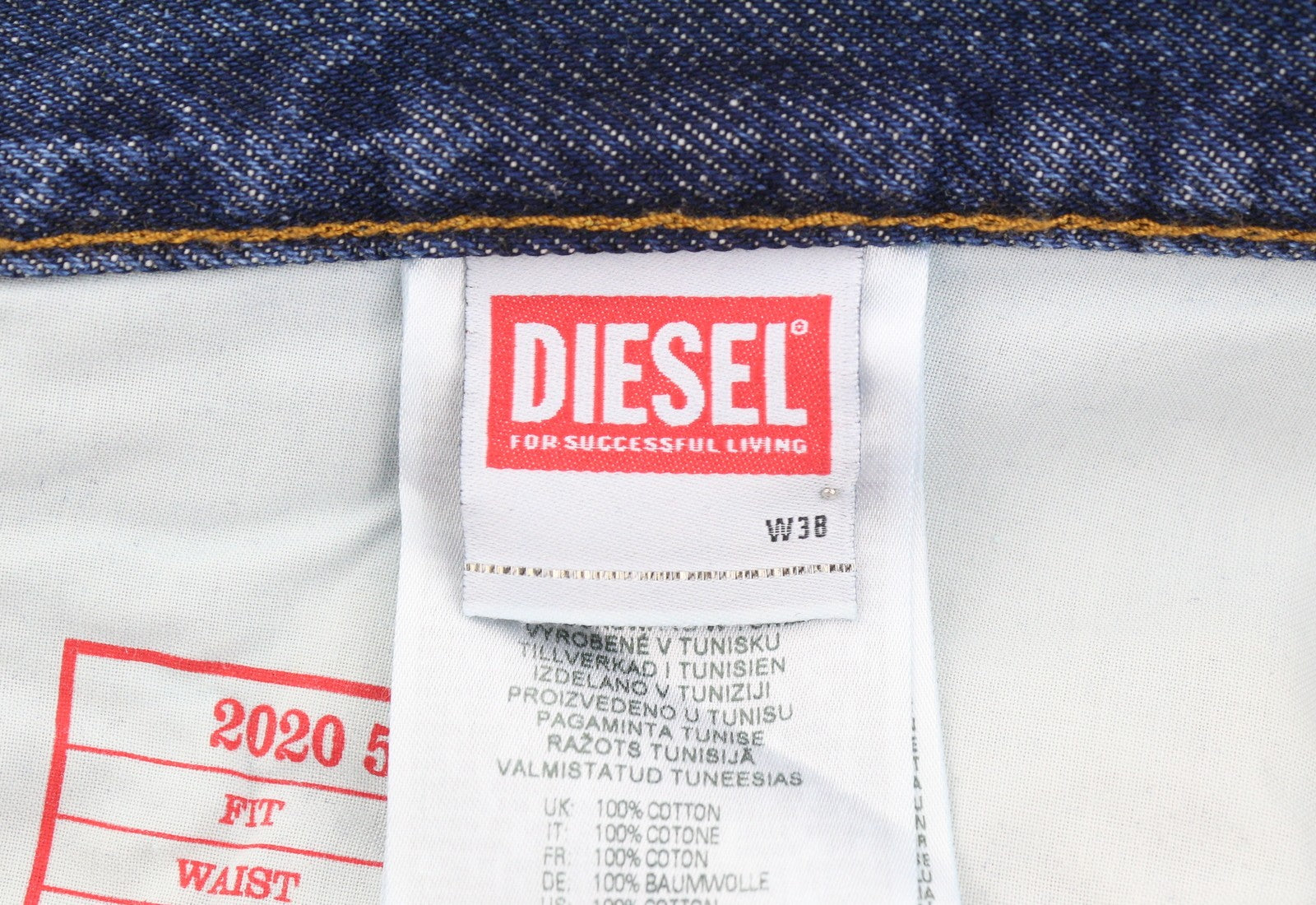 DIESEL 2020 D-Viker 09C03 Men Jeans W38/L32 Blue Faded Regular Straight RRP160