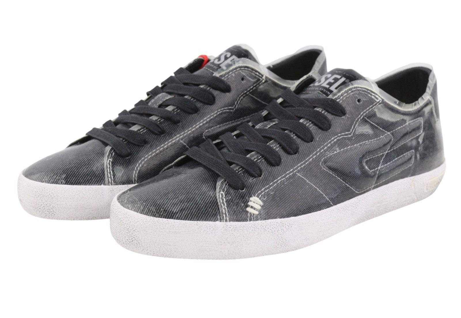 DIESEL S-Leroji Low Men Sneakers EU43 Black Canvas With TPU Overlay RRP270