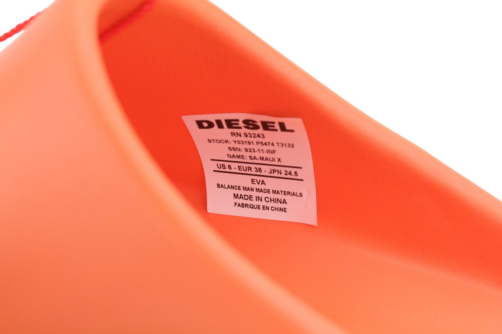 DIESEL Sa-Maui X Women Sandals EU38 Orange Rubber Mule Flip-Flop Unisex RRP150