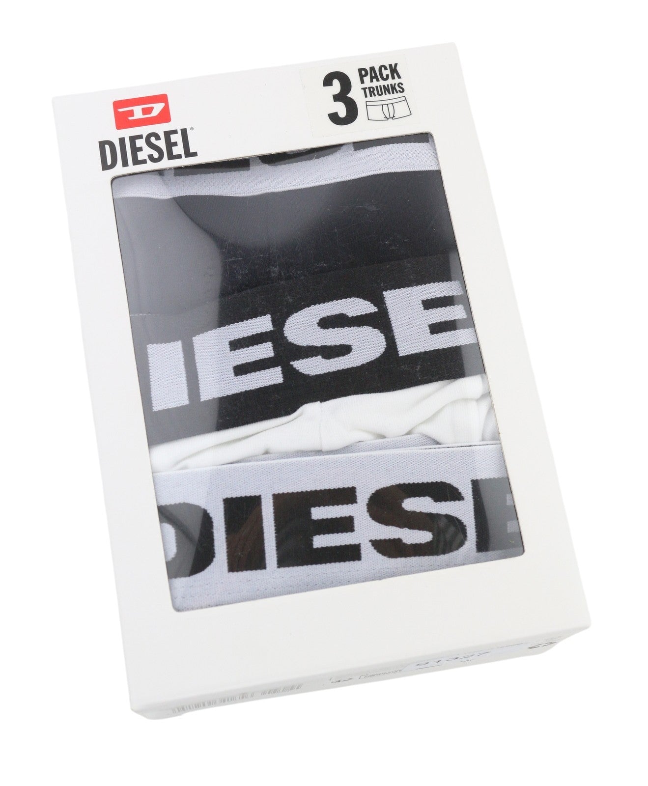 DIESEL Umbx-Shawnthreepack-Out Men Underwear L Black & White Boxers 3PC