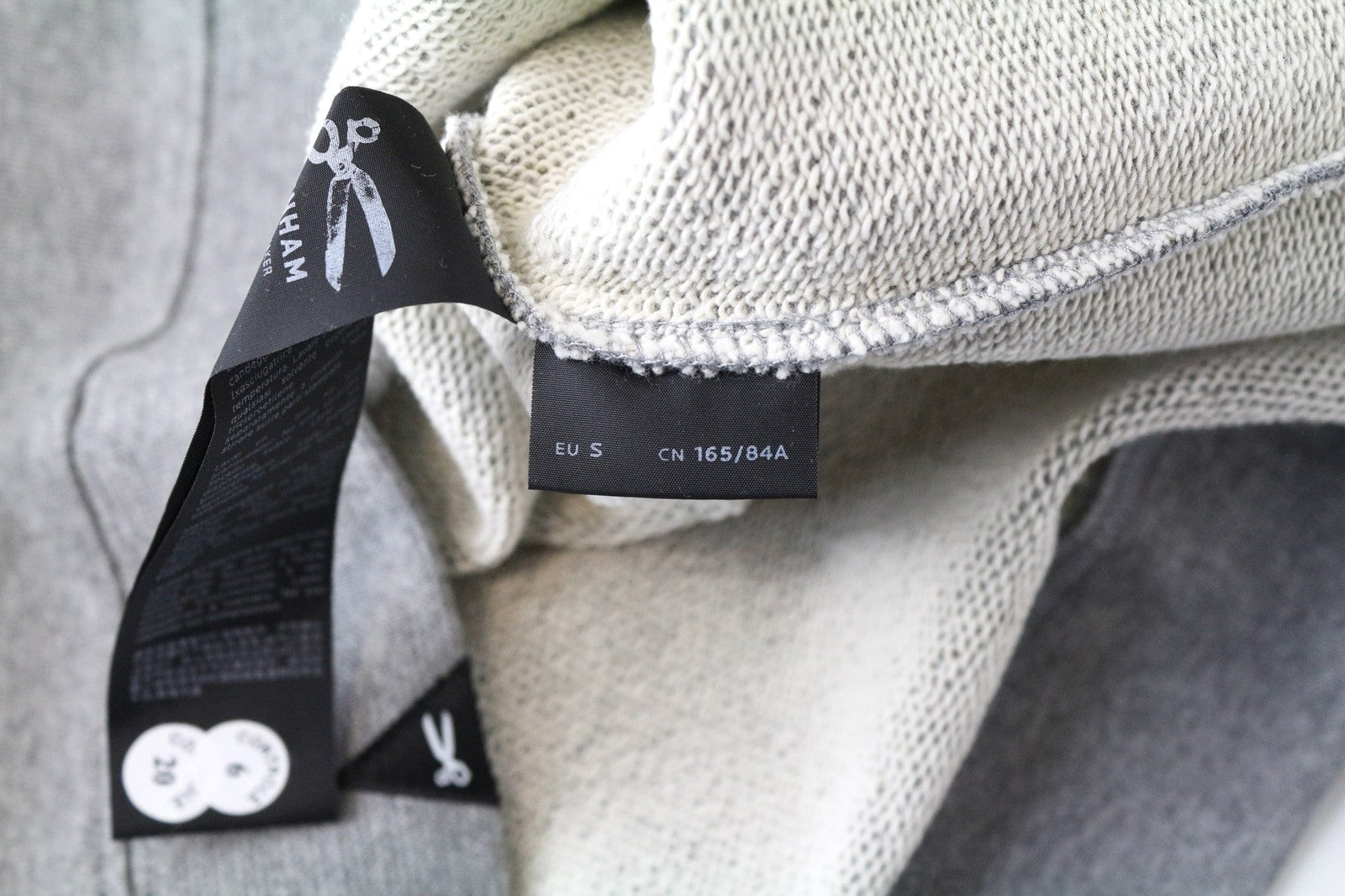 DENHAM moteriškas pilkas medvilninis džemperis ilgomis rankovėmis „Blue City“ 