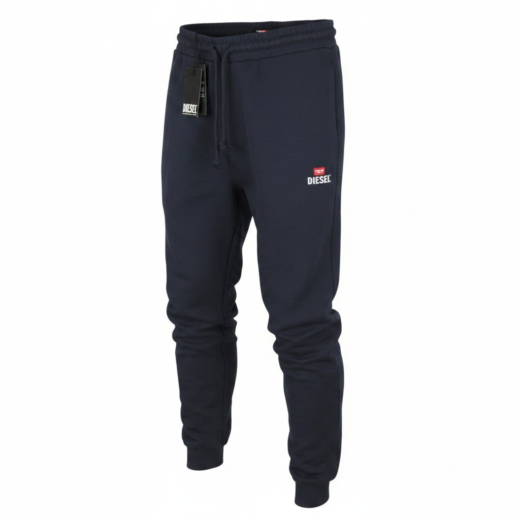 DIESEL P-Tary New D Logo Men Trousers L Dark Blue Drawstring Waist Sweatpants