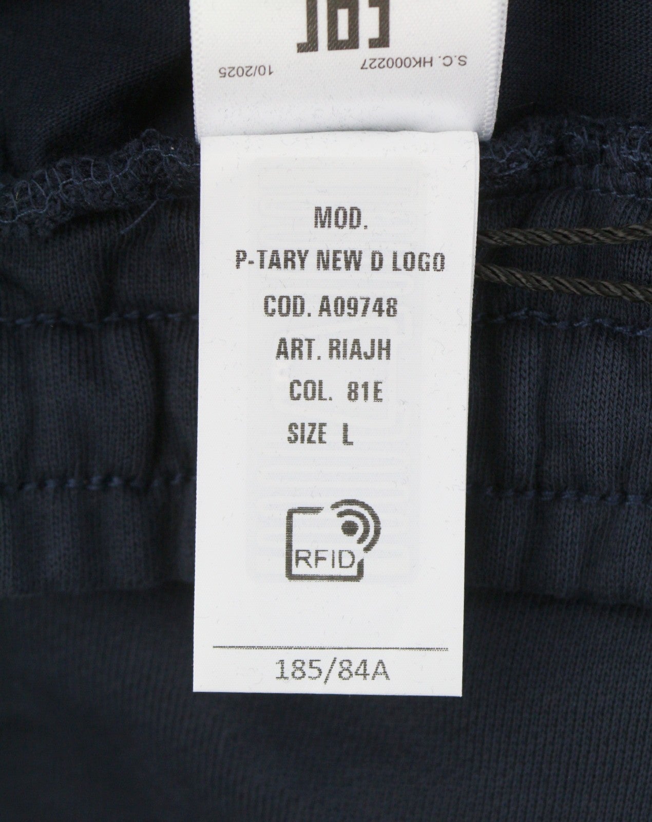 DIESEL P-Tary New D Logo Men Trousers L Dark Blue Drawstring Waist Sweatpants