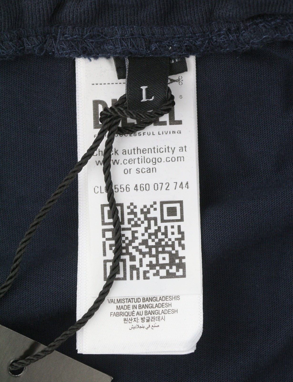 DIESEL P-Tary New D Logo Men Trousers L Dark Blue Drawstring Waist Sweatpants