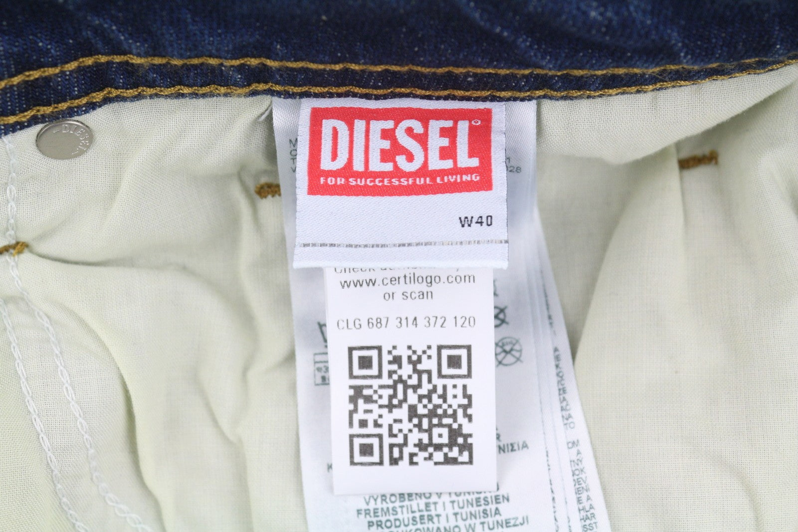 DIESEL Larkee-X R072R Men Jeans W40/L32 Blue Whiskers Faded Straight RRP175