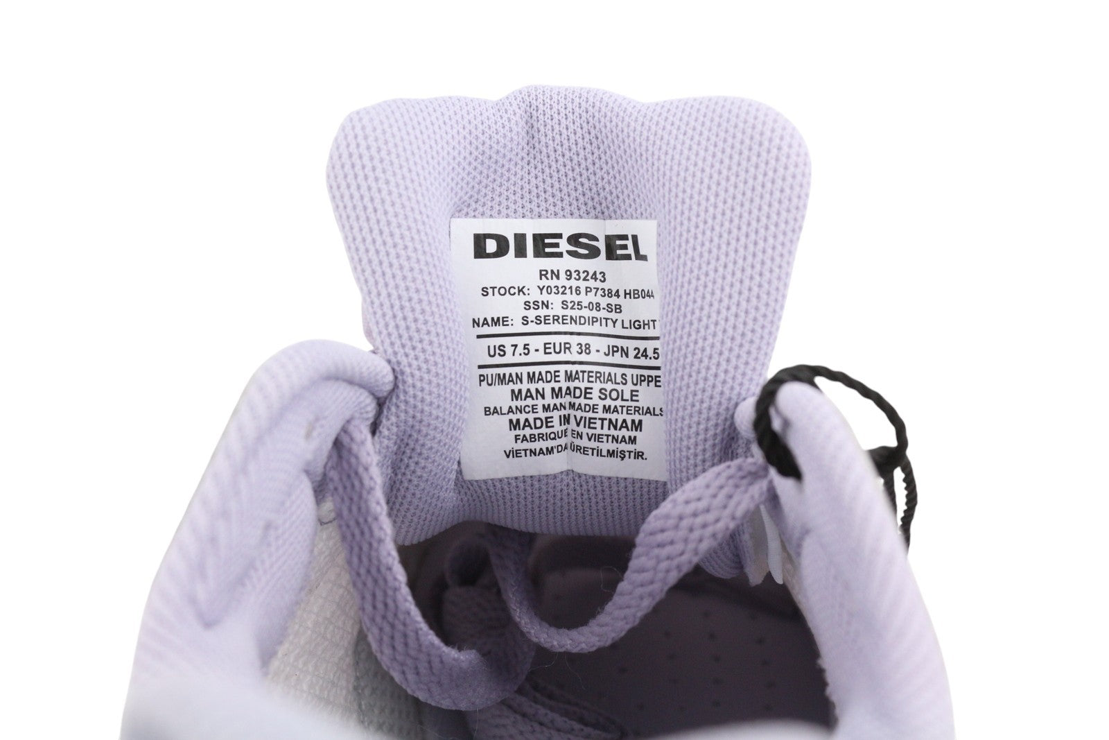 DIESEL S-Serendipity Light Women Sneakers EU38 Purple Almond Toe Low RRP150