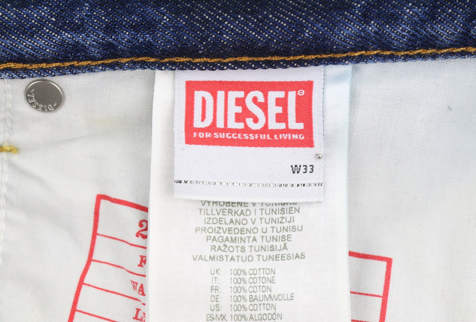 DIESEL 2020 D-Viker 09C03 Men Jeans W33/L34 Blue Faded Regular Straight RRP160