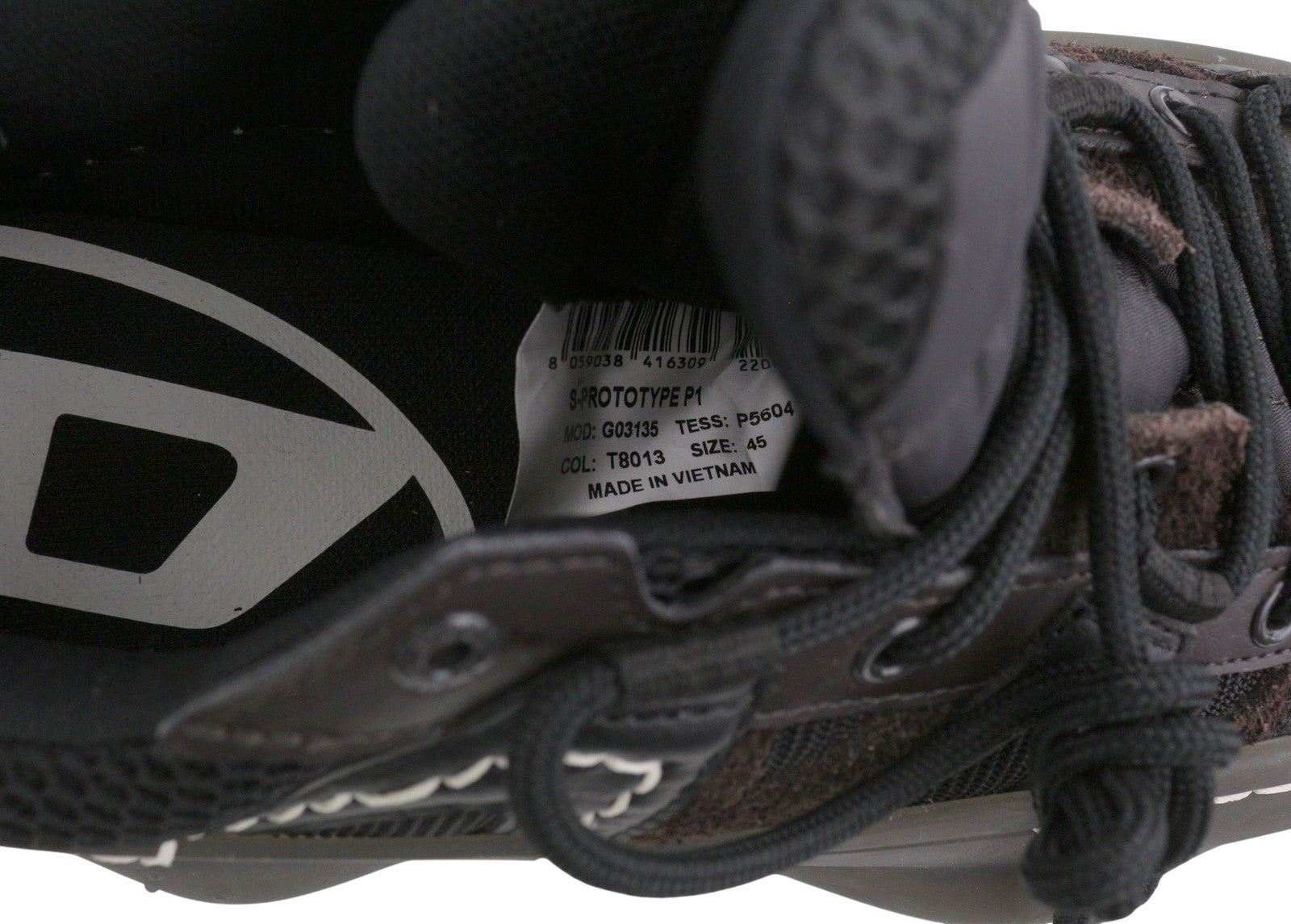 DIESEL S-Prototype P1 Men Sneakers EU45 Black Low Top Laced RRP350