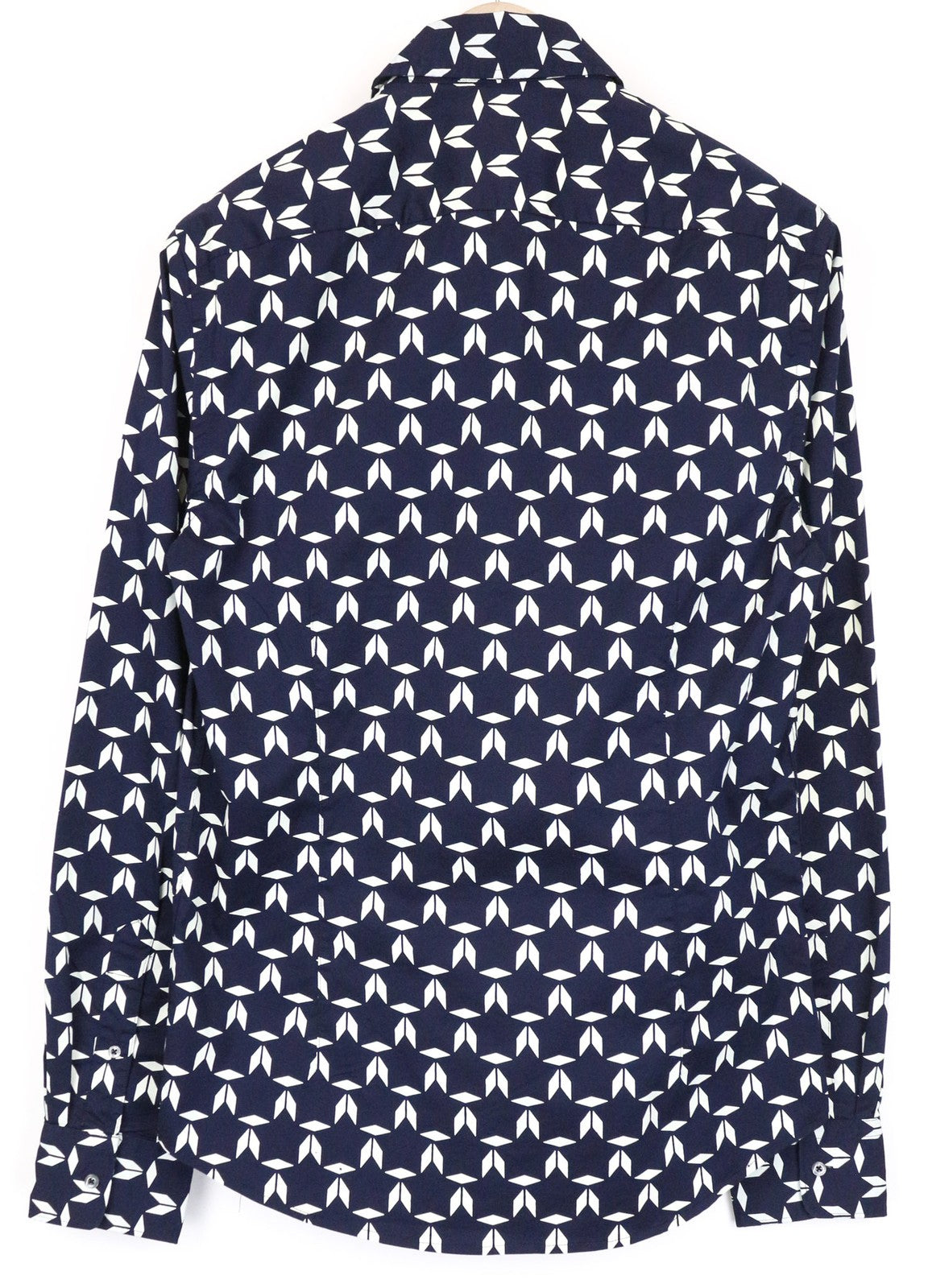 SCOTCH & SODA Ams Couture Men's Shirt M Navy Patterned Stretch Cotton Slim