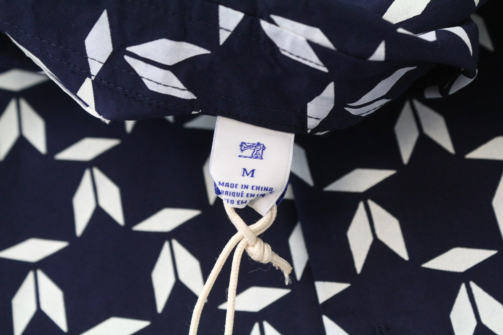 SCOTCH & SODA Ams Couture Men's Shirt M Navy Patterned Stretch Cotton Slim