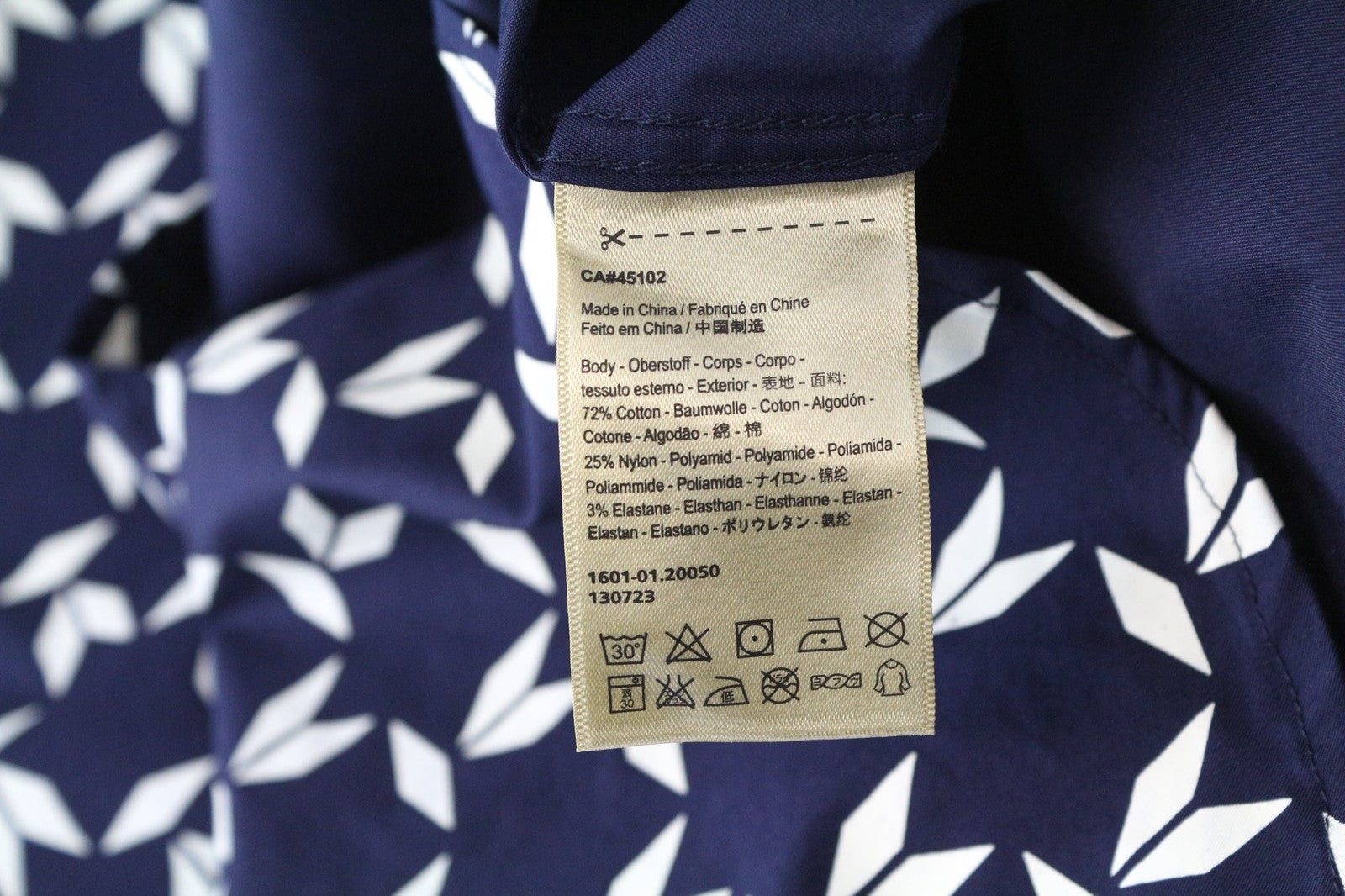 SCOTCH & SODA Ams Couture Men's Shirt M Navy Patterned Stretch Cotton Slim