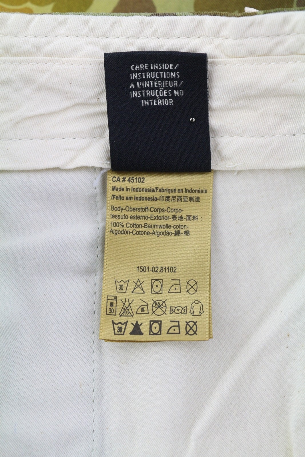 SCOTCH &amp; SODA vyriški šortai W32 Chino, žali, raštuoti, su užtrauktuku ir logotipu, laisvalaikio stiliaus. 