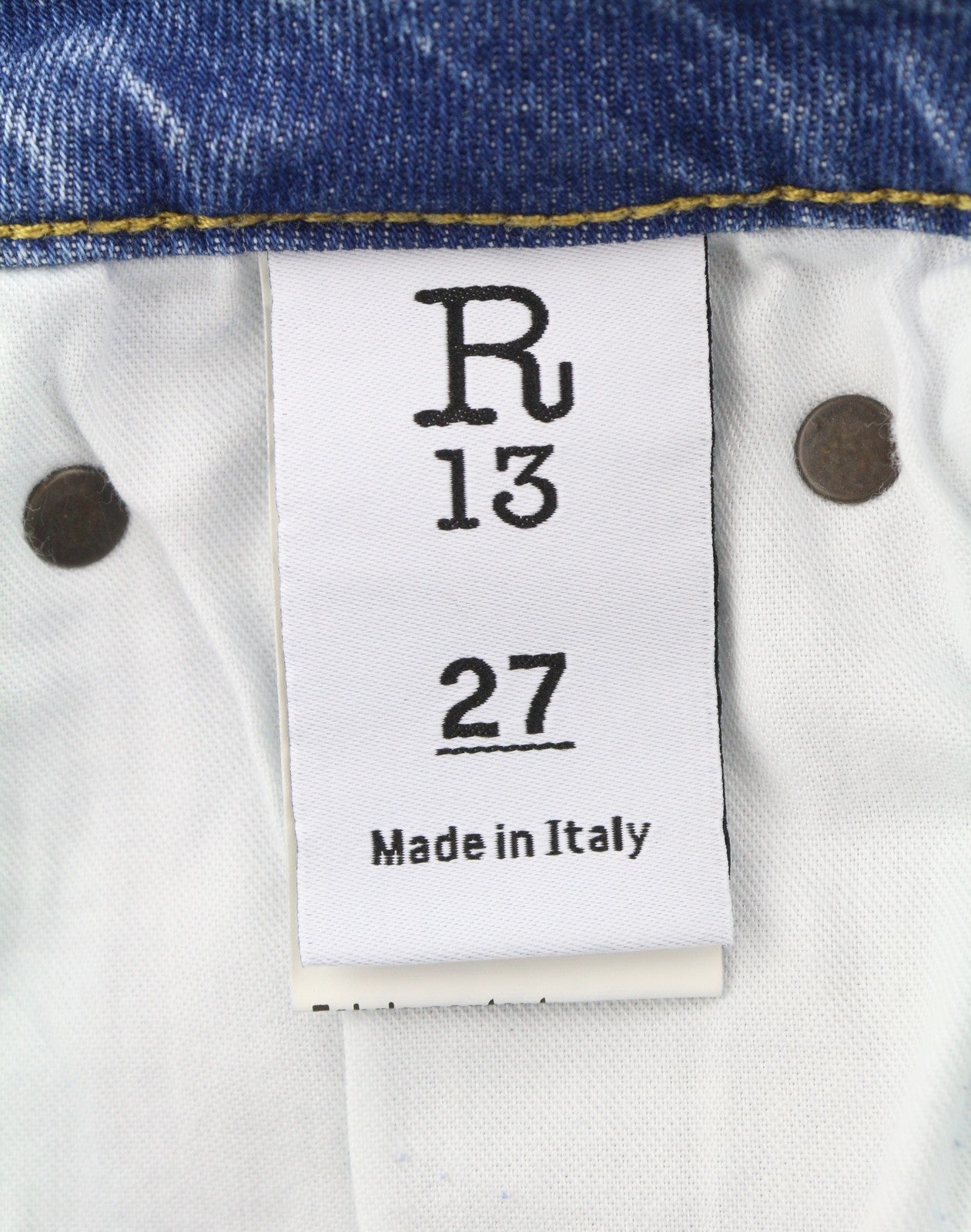 R13 Kick Fit Women's Jeans 27 Jasper Stretch Faded Whisker Crop PS26