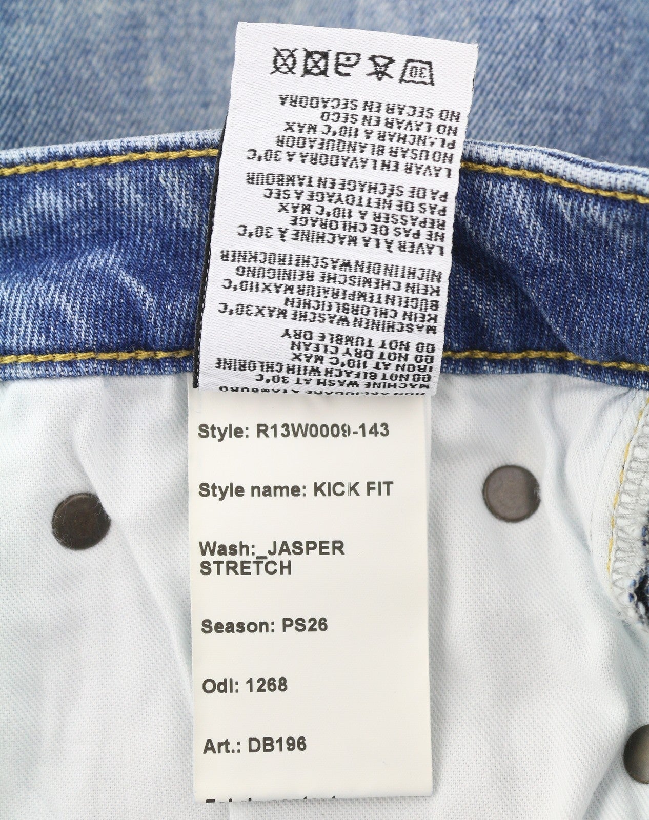 R13 Kick Fit Women's Jeans 27 Jasper Stretch Faded Whisker Crop PS26