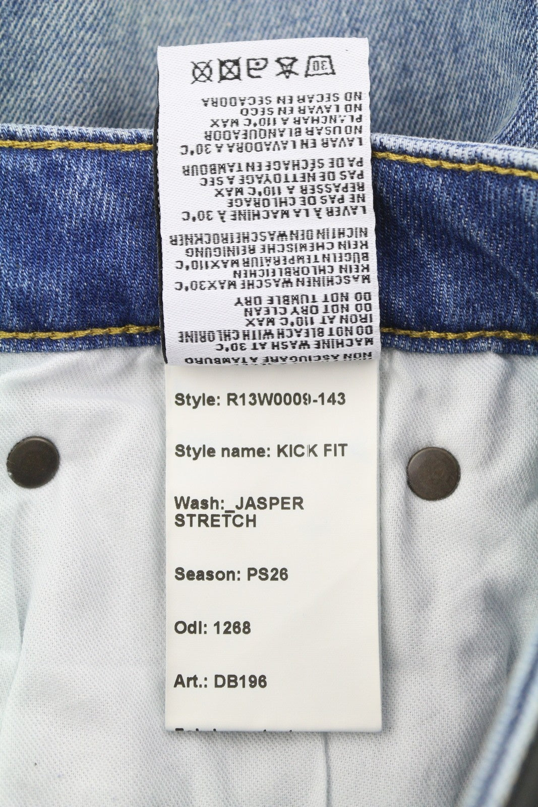R13 Kick Fit Women's Jeans 26 Jasper Stretch Faded Whisker Crop PS26