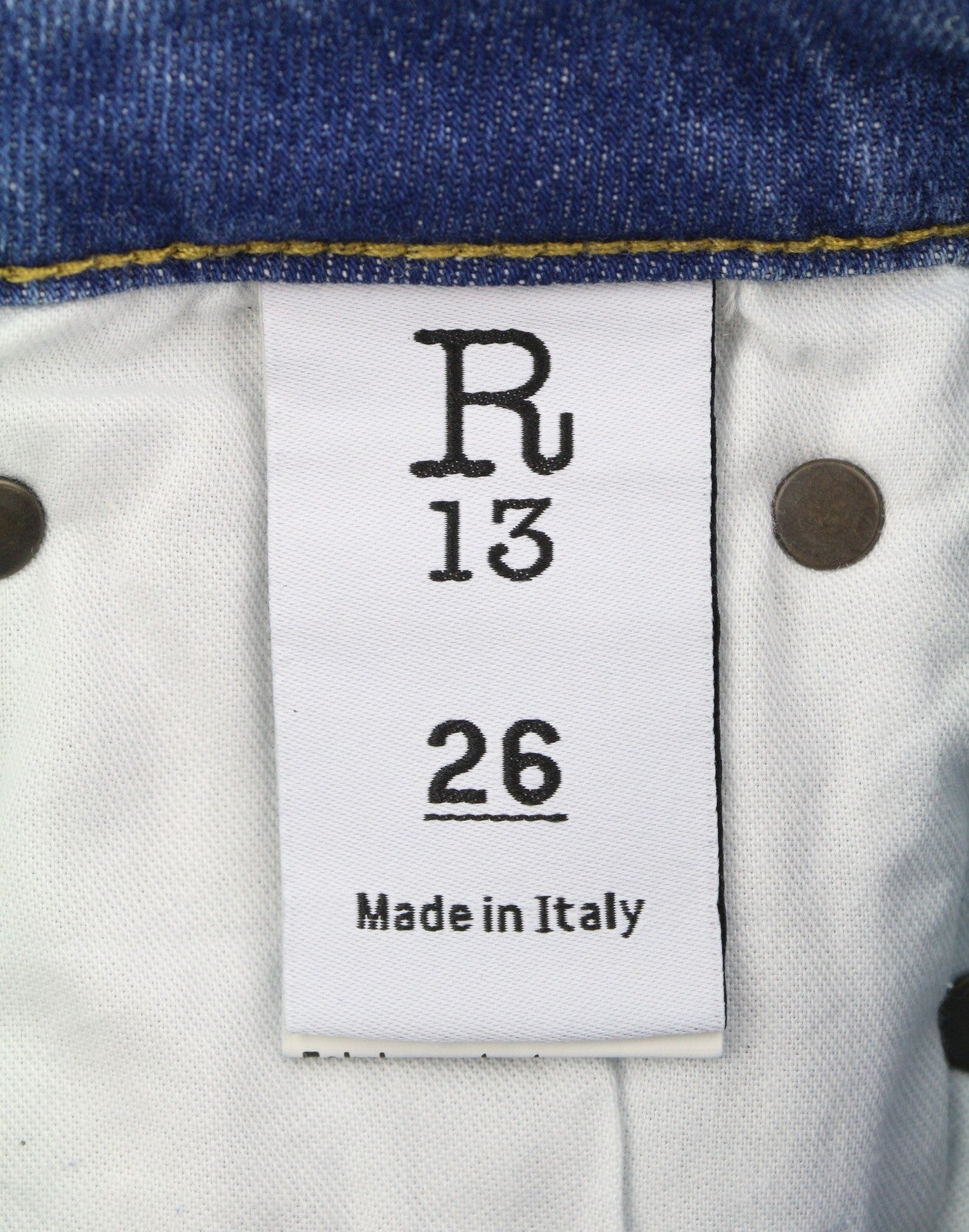 R13 Kick Fit Women's Jeans 26 Jasper Stretch Faded Whisker Crop PS26