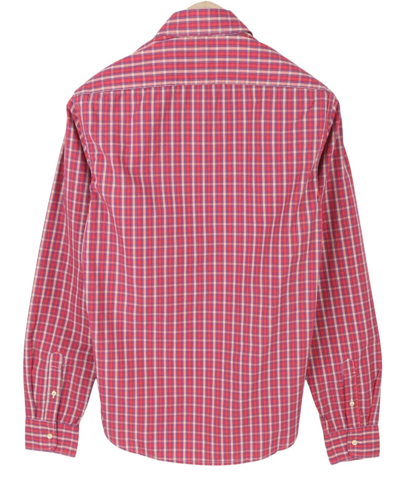 SCOTCH & SODA Men's Shirt S Red Plaid Button-Up Spread Neck Casual
