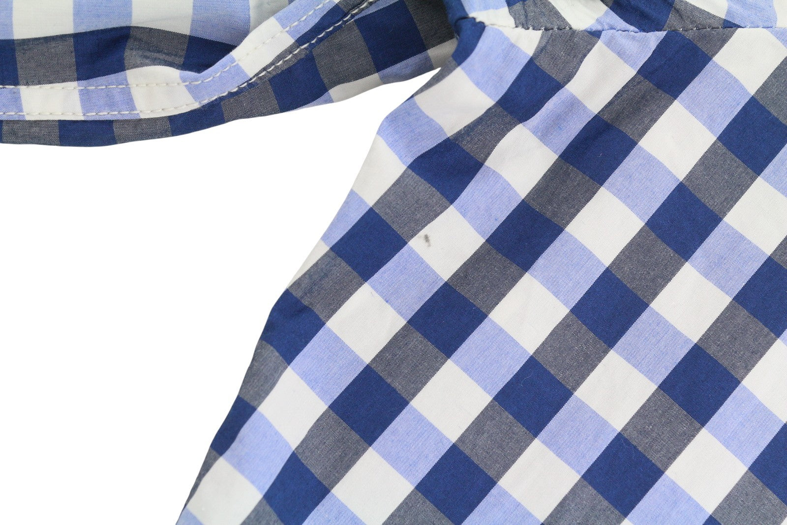 SCOTCH & SODA Men's Shirt S Blue Check Cutaway Neck Long Sleeve Button-Up