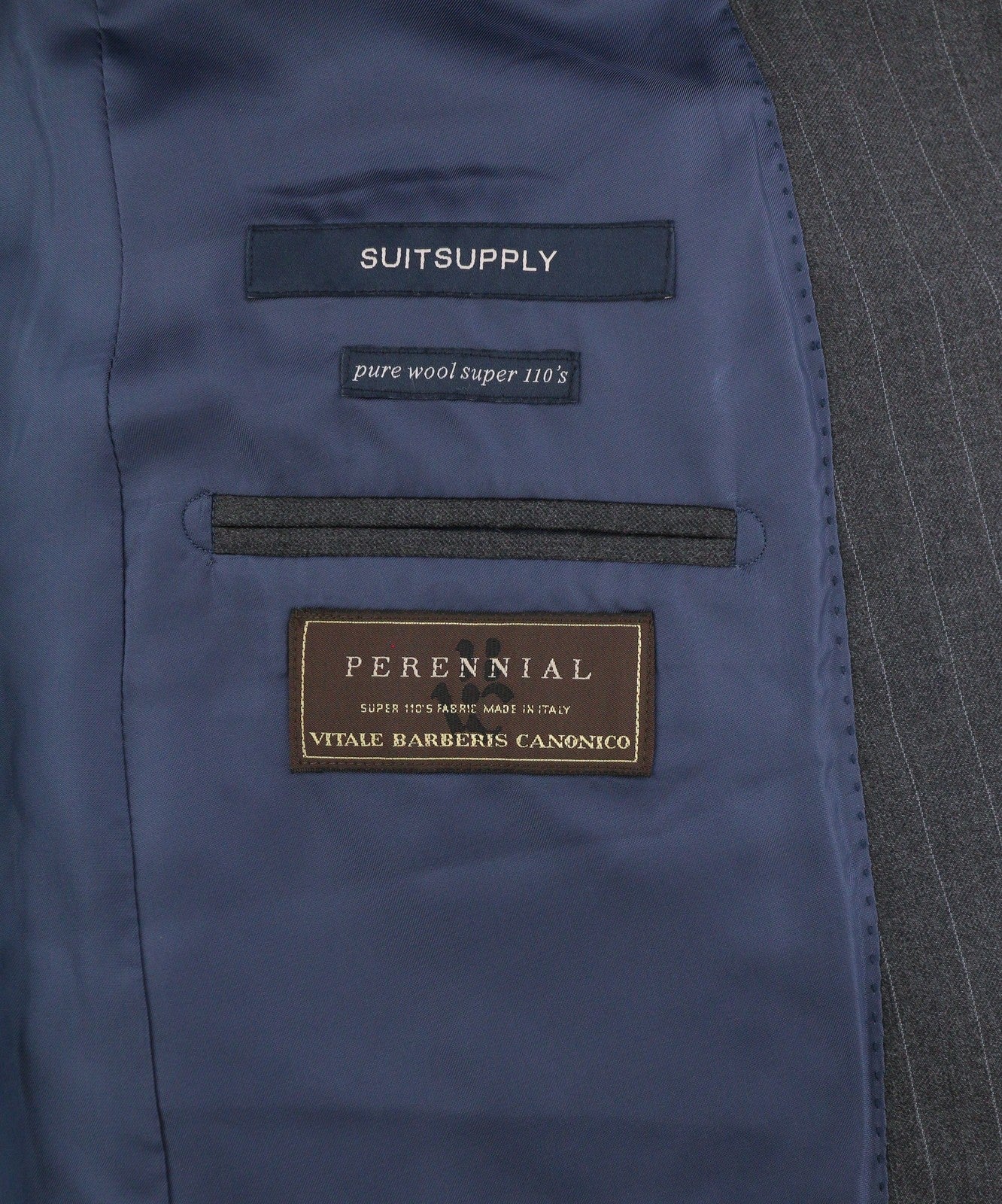 SUITSUPPLY Napoli Men's Blazer UK38R Grey Pinstripe Wool Single Breasted