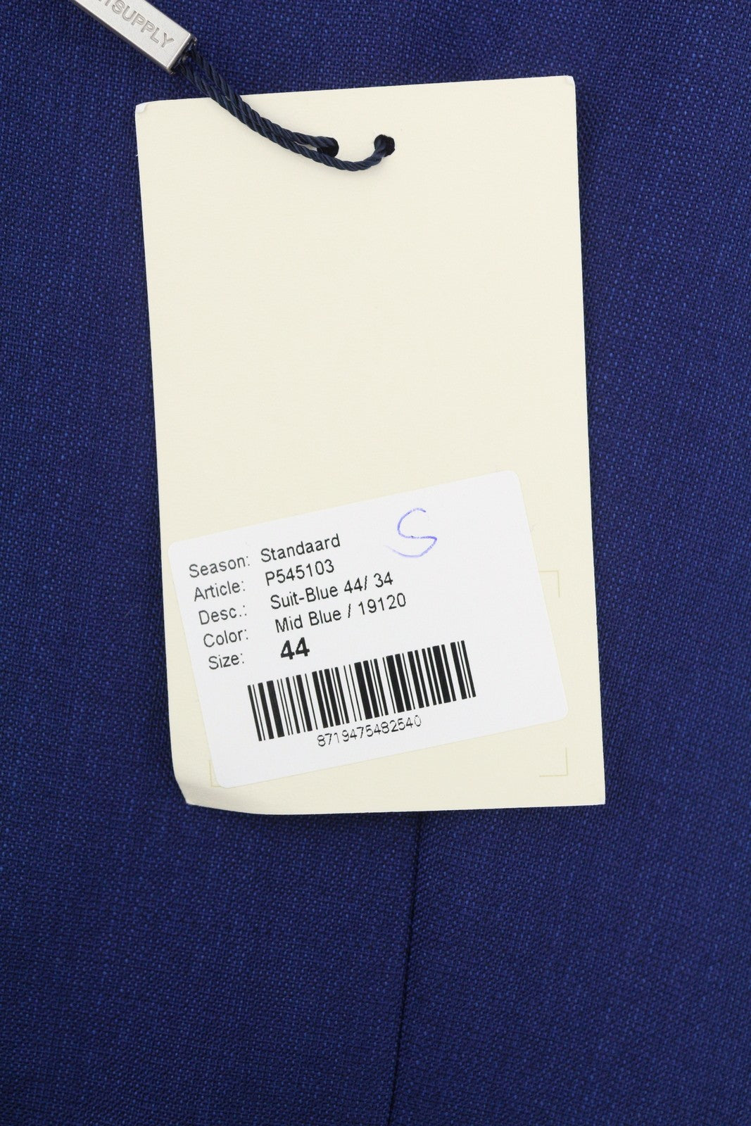 SUITSUPPLY Ferrara Men's Waistcoat UK34R Blue Single Breasted Button Formal