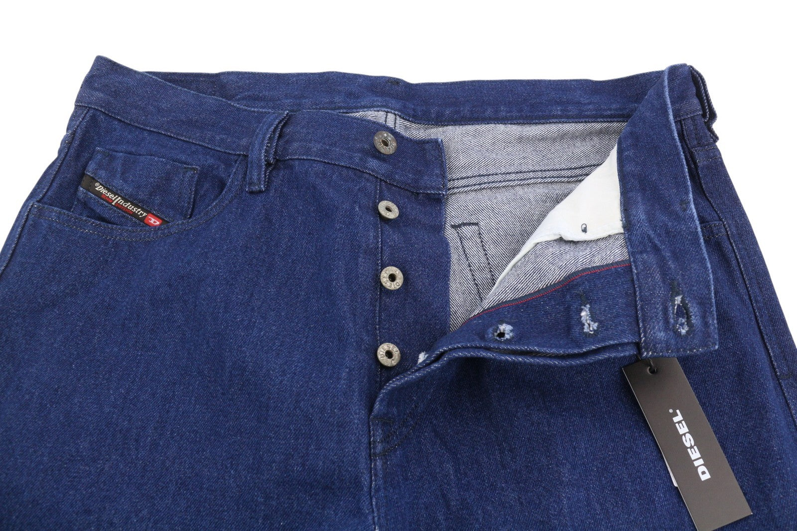 DIESEL Mharky 0078F Men's Jeans W34 Dark Blue Tapered Button Fly Denim