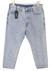 DIESEL Rhial 084FC Men's Jeans W31/L32 Blue Faded Slim Carrot Crop Button