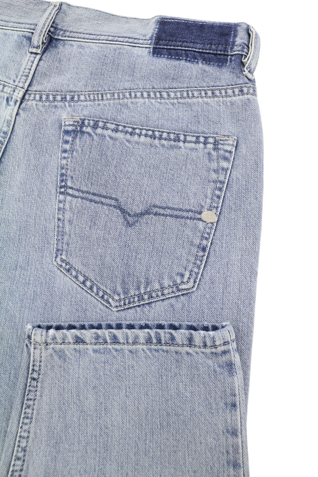 DIESEL Rhial 084FC Men's Jeans W31/L32 Blue Faded Slim Carrot Crop Button