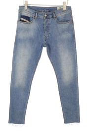 DIESEL Tepphar-R 084SV Men's Jeans W31/L32 Blue Slim Carrot Distress Stretch
