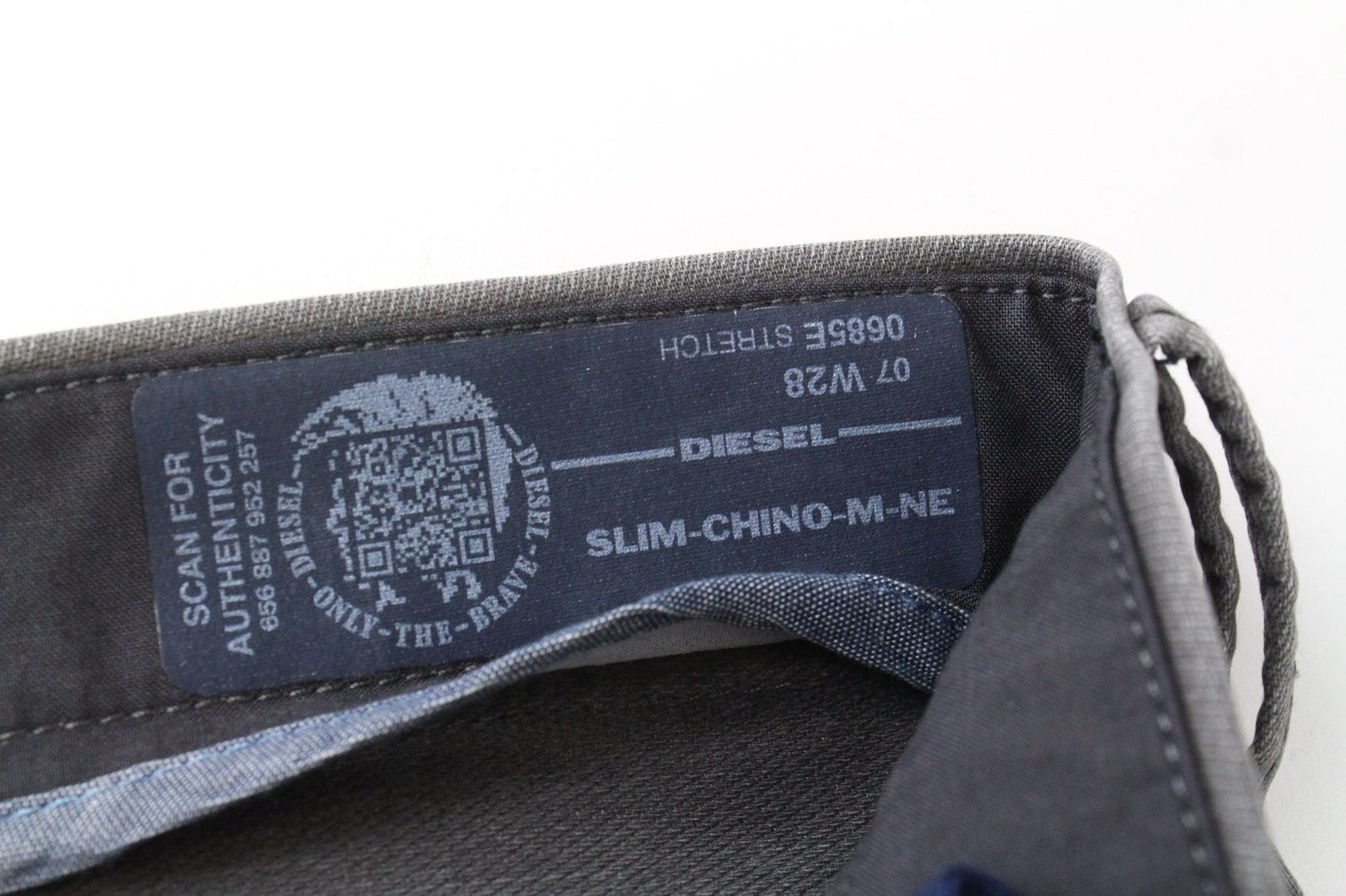 DIESEL Slim-Chino-M-NE 0685E Men Trousers W28 Grey Slim Stretch Jogg Sweat