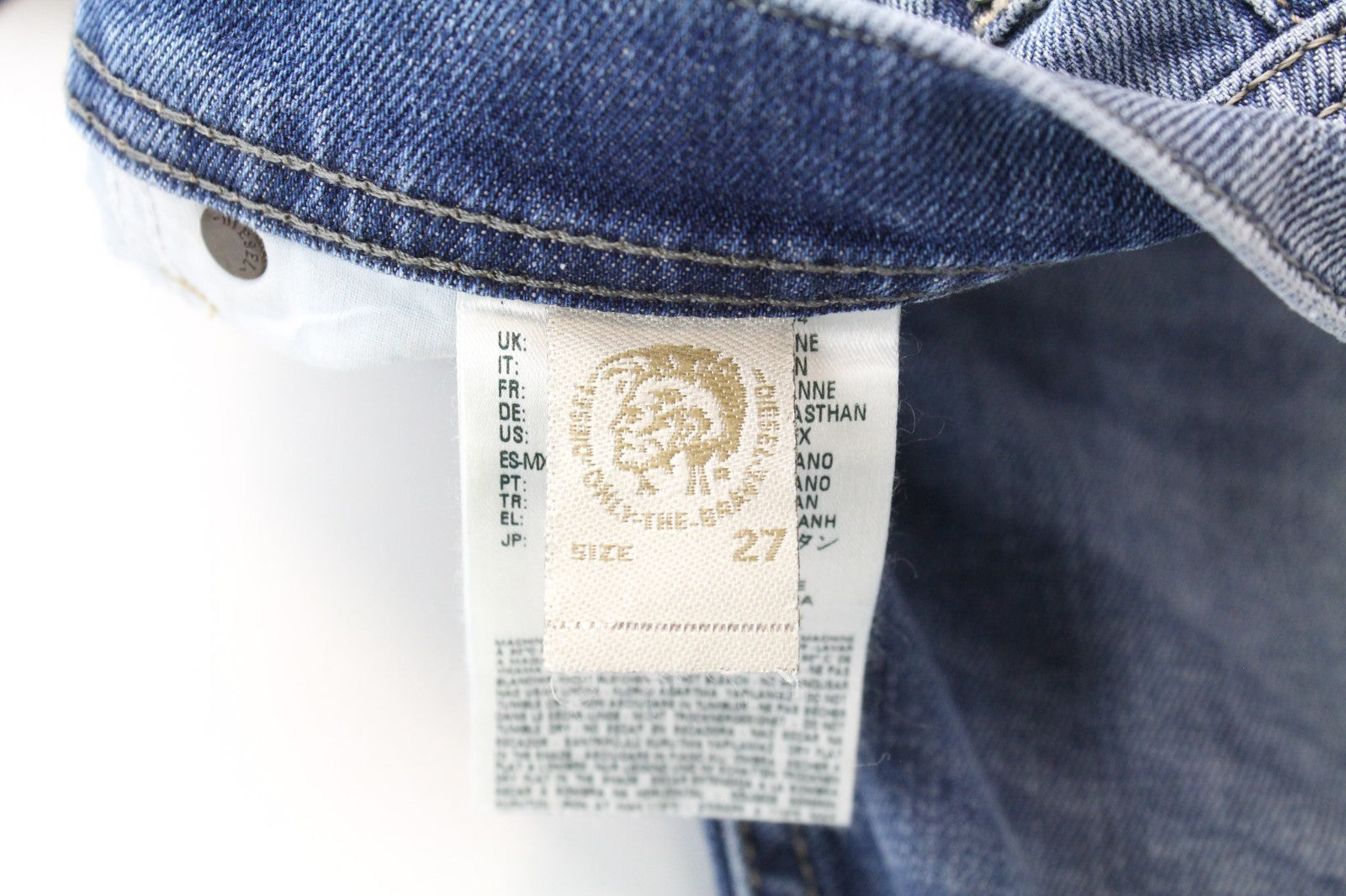 DIESEL Tepphar 0842H Men Jeans W27/L32 Blue Slim Carrot Boys Stretch Buttoned