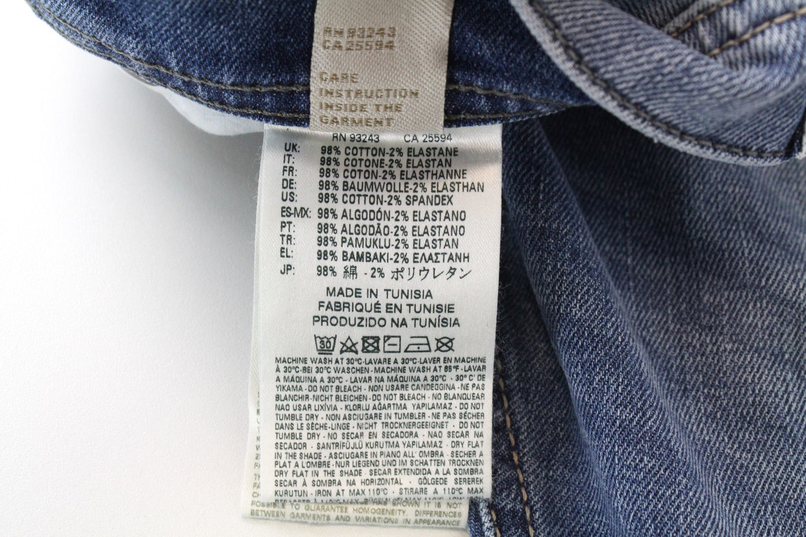DIESEL Tepphar 0842H Men Jeans W27/L32 Blue Slim Carrot Boys Stretch Buttoned