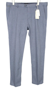 SCOTCH & SODA Mott Men Trousers W38/L34 Blue Super Slim Chino Herringbone Zip