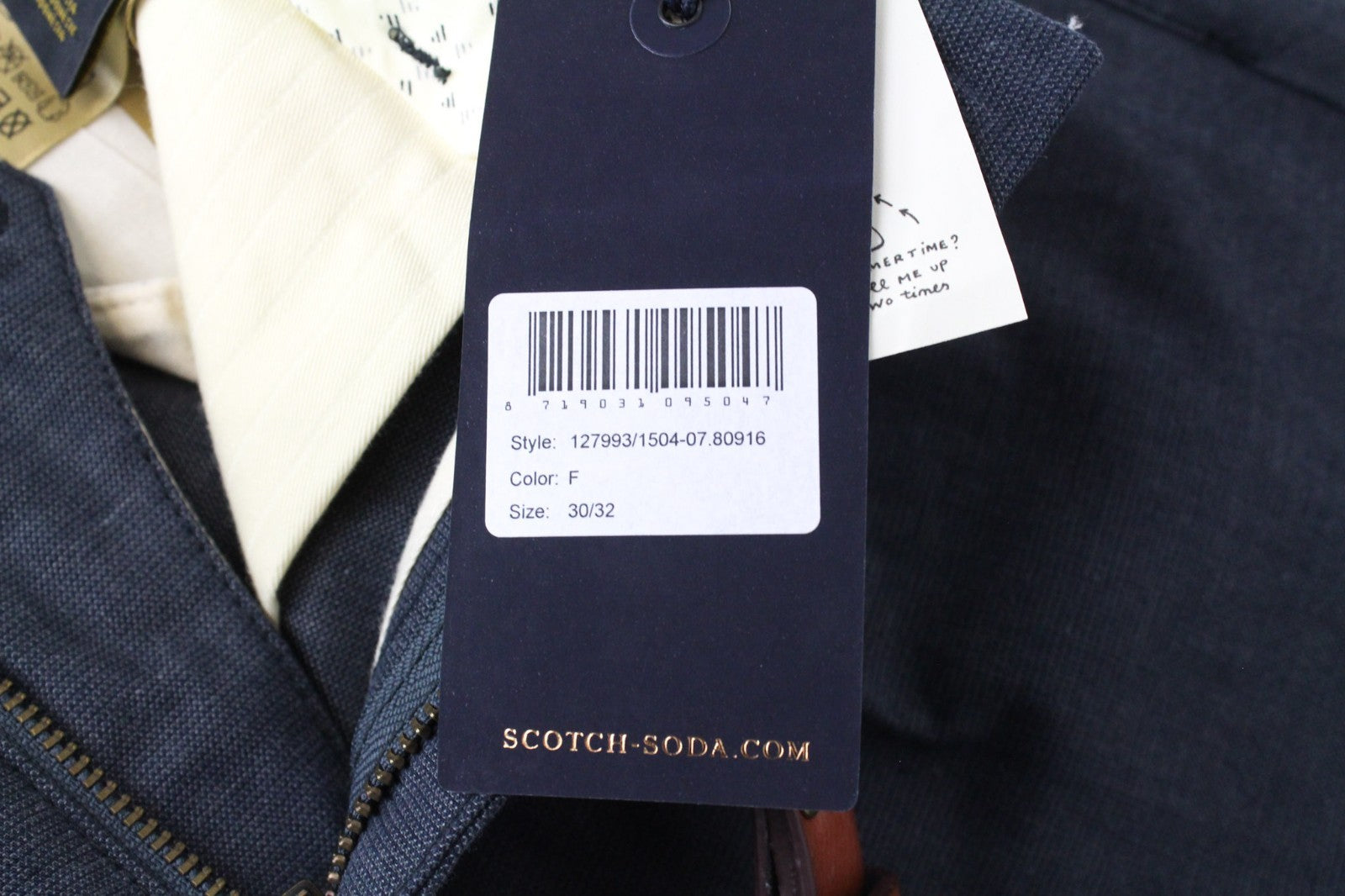 SCOTCH & SODA Stuart Men Trousers W30/L32 Grey Slim Chino Non-Stretch Pleated