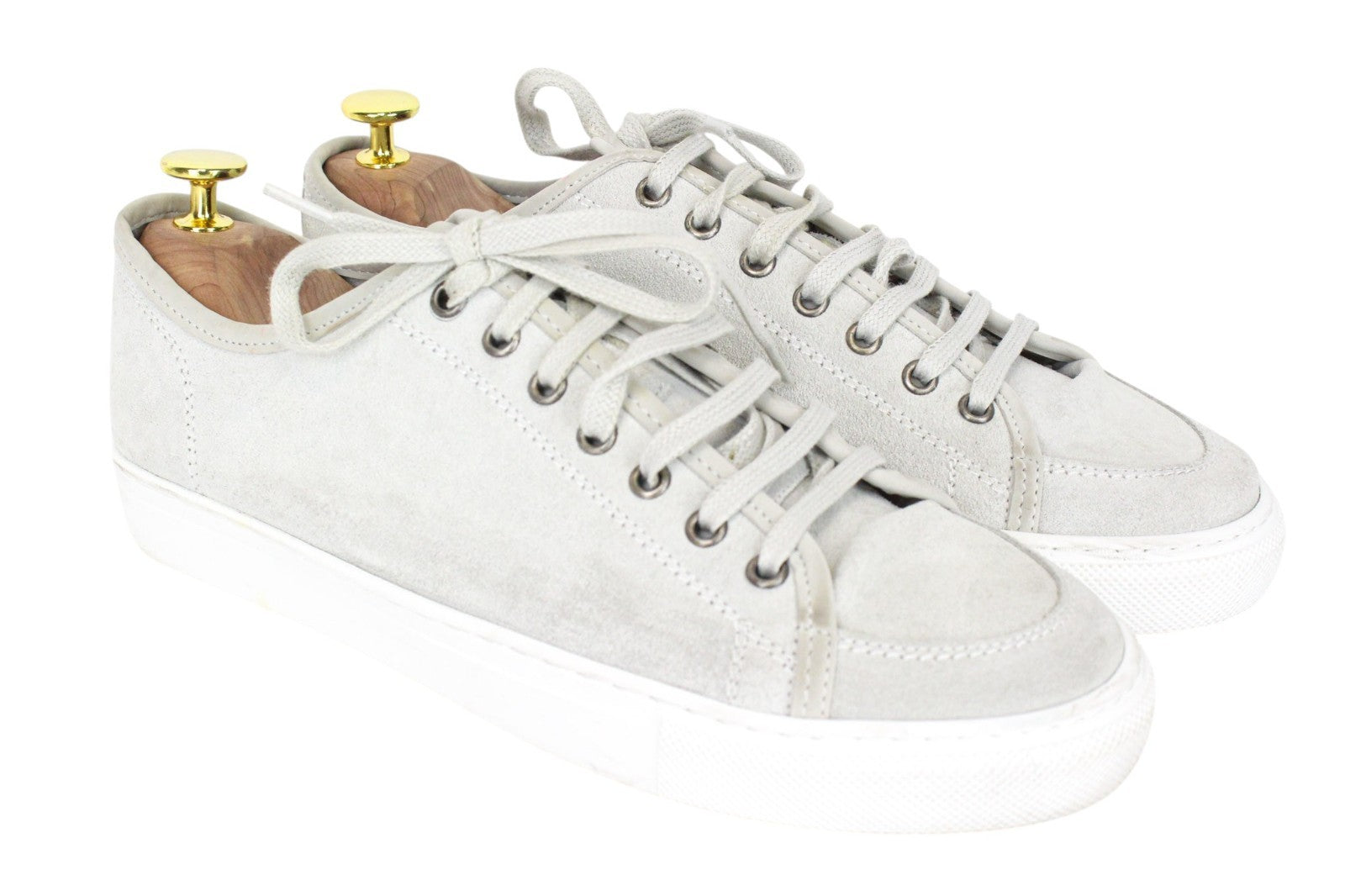 SUITSUPPLY Men Sneakers EU41 Grey Calf Leather Suede Low-Top Trainers Classic